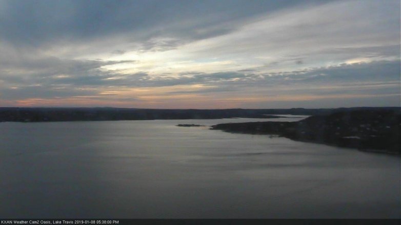 Lake Travis webcam, January 8, 2019 4:40 PM CT