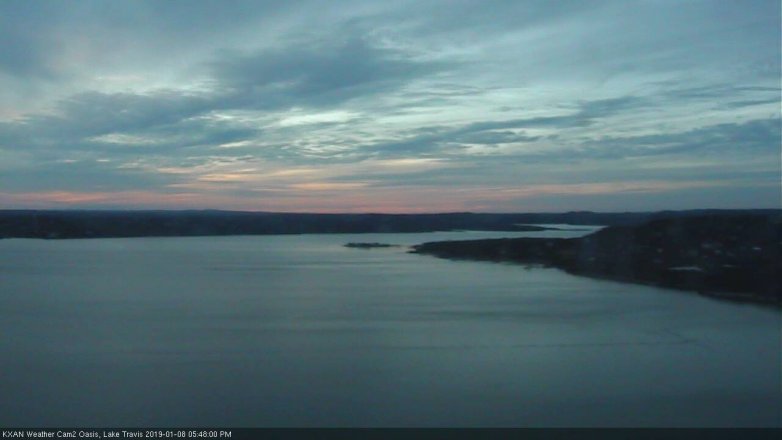 Lake Travis webcam, January 8, 2019 4:50 PM CT