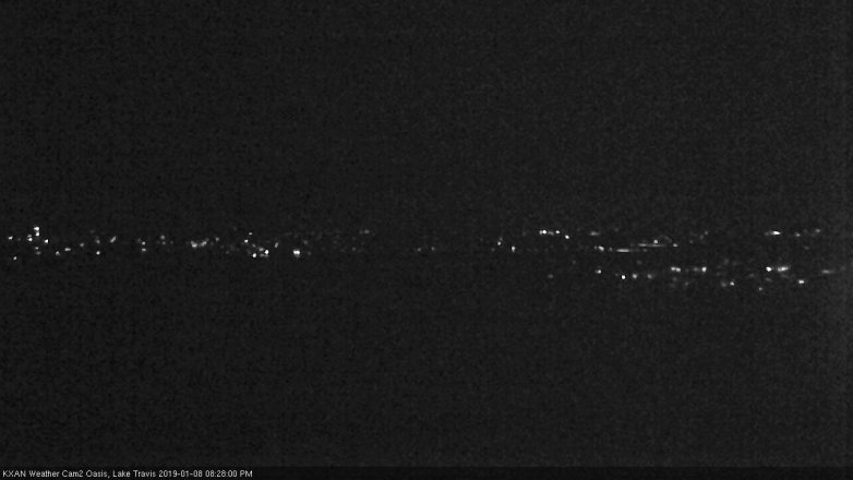 Lake Travis webcam, January 8, 2019 7:30 PM CT