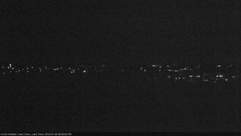 Lake Travis webcam, January 8, 2019 8:00 PM CT