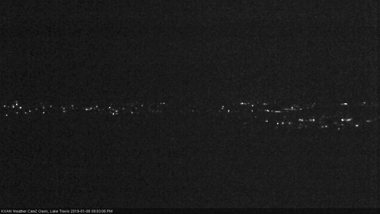 Lake Travis webcam, January 8, 2019 8:05 PM CT