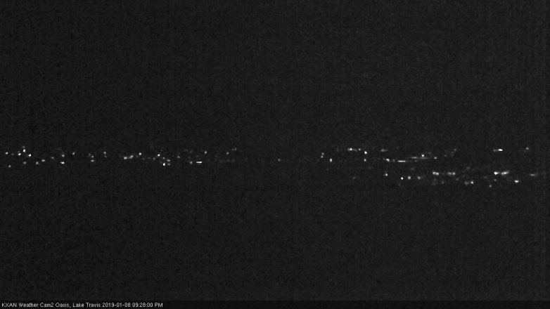 Lake Travis webcam, January 8, 2019 8:30 PM CT