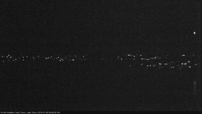 Lake Travis webcam, January 8, 2019 8:50 PM CT