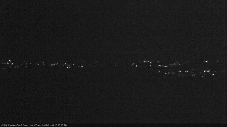 Lake Travis webcam, January 8, 2019 9:10 PM CT