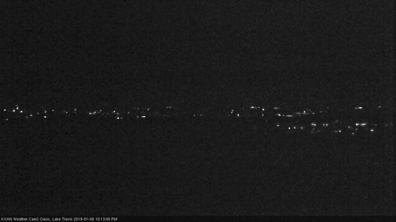 Lake Travis webcam, January 8, 2019 9:15 PM CT
