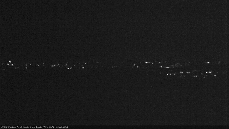 Lake Travis webcam, January 8, 2019 9:20 PM CT