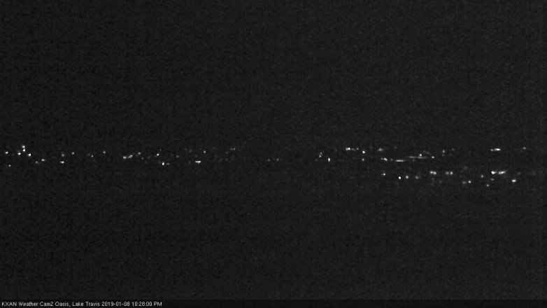 Lake Travis webcam, January 8, 2019 9:30 PM CT