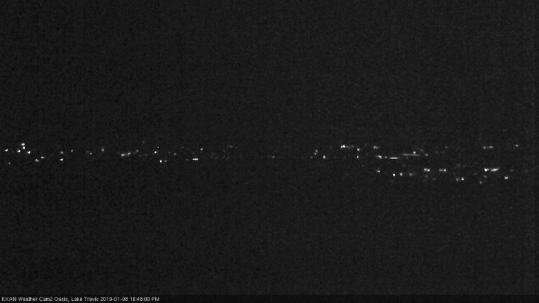 Lake Travis webcam, January 8, 2019 9:50 PM CT