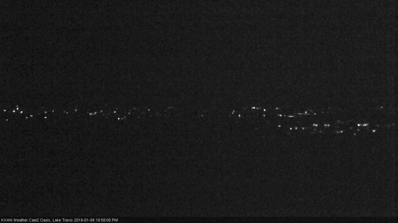 Lake Travis webcam, January 8, 2019 10:00 PM CT