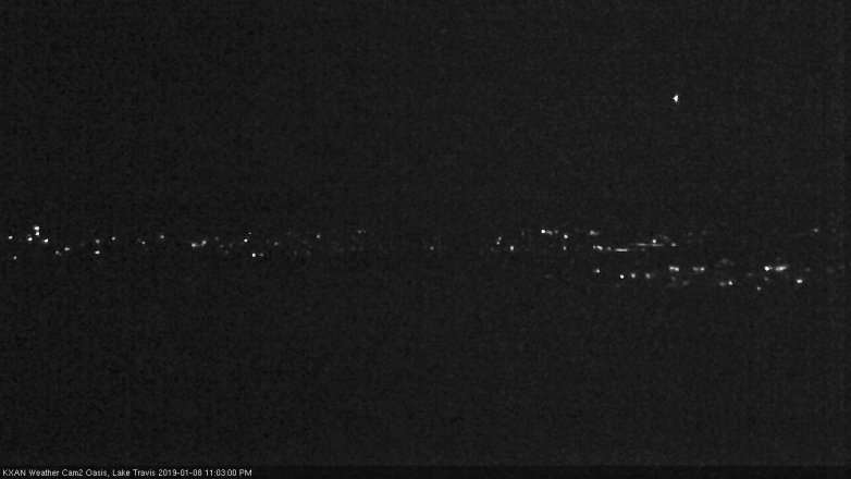 Lake Travis webcam, January 8, 2019 10:05 PM CT