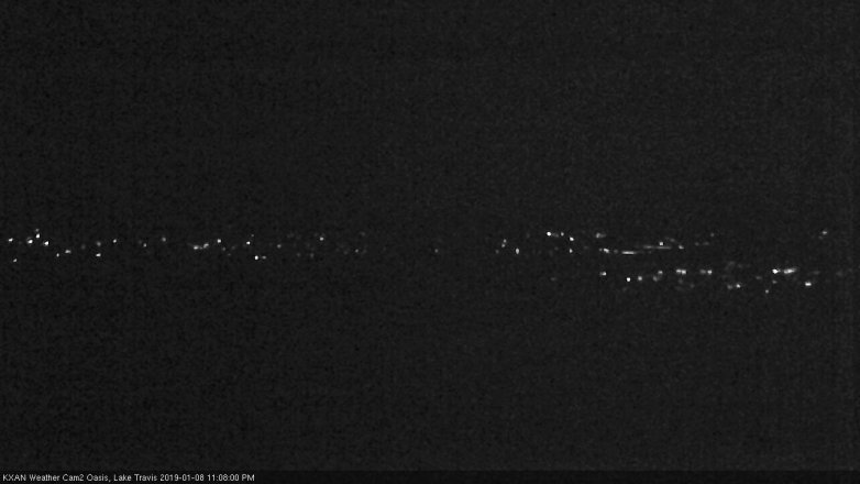 Lake Travis webcam, January 8, 2019 10:10 PM CT