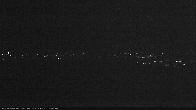 Lake Travis webcam, January 8, 2019 10:15 PM CT