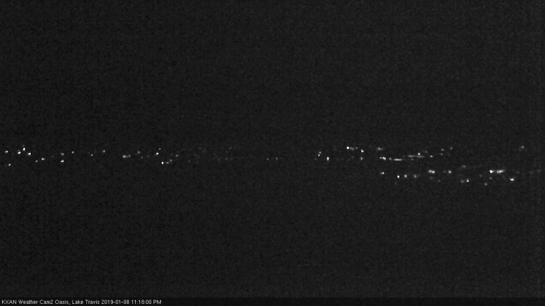 Lake Travis webcam, January 8, 2019 10:20 PM CT