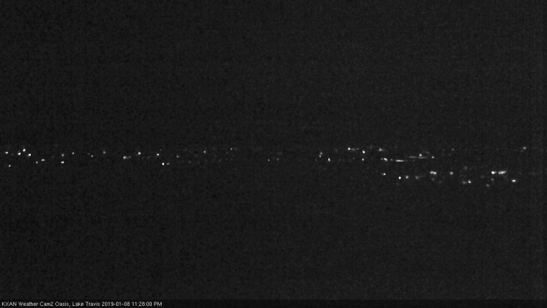 Lake Travis webcam, January 8, 2019 10:30 PM CT