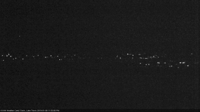 Lake Travis webcam, January 8, 2019 10:55 PM CT