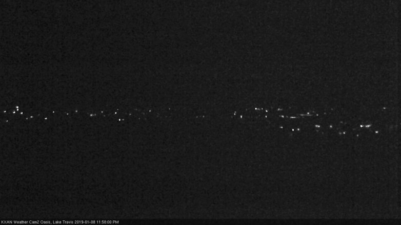 Lake Travis webcam, January 8, 2019 11:00 PM CT
