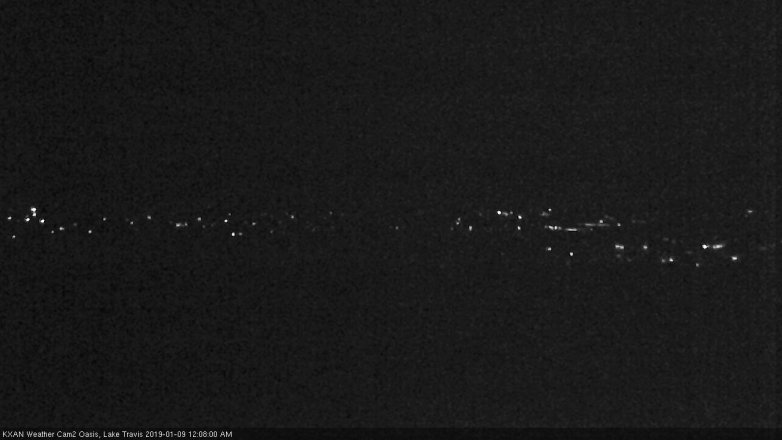 Lake Travis webcam, January 8, 2019 11:10 PM CT