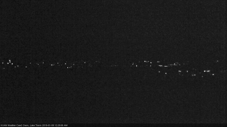 Lake Travis webcam, January 8, 2019 11:30 PM CT