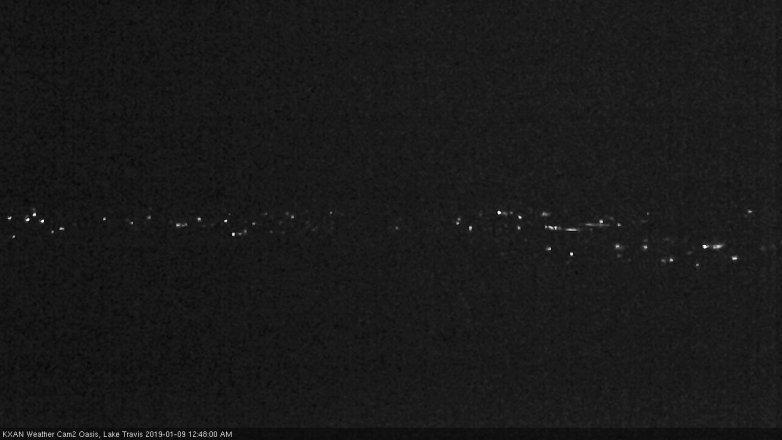 Lake Travis webcam, January 8, 2019 11:50 PM CT