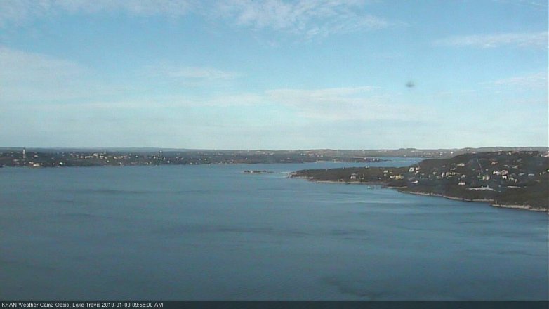 Lake Travis webcam, January 9, 2019 9:00 AM CT