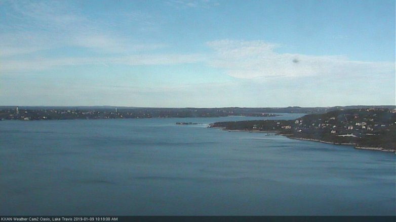 Lake Travis webcam, January 9, 2019 9:20 AM CT