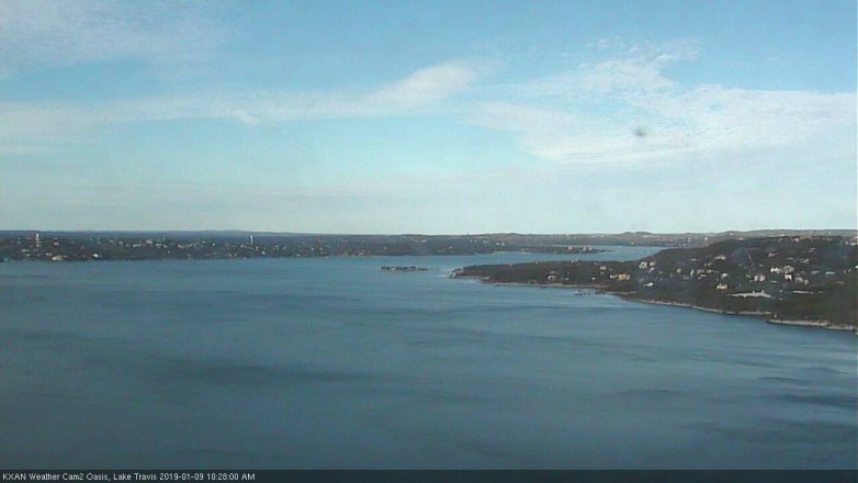 Lake Travis webcam, January 9, 2019 9:30 AM CT