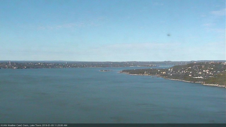 Lake Travis webcam, January 9, 2019 10:30 AM CT