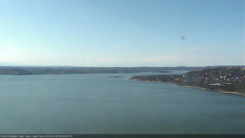 Lake Travis webcam, January 9, 2019 2:05 PM CT