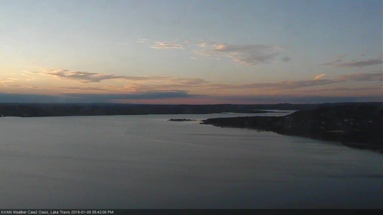 Lake Travis webcam, January 9, 2019 4:45 PM CT