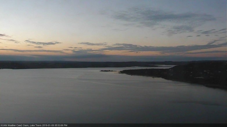 Lake Travis webcam, January 9, 2019 4:55 PM CT