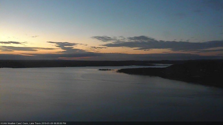 Lake Travis webcam, January 9, 2019 5:10 PM CT