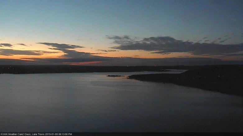 Lake Travis webcam, January 9, 2019 5:15 PM CT