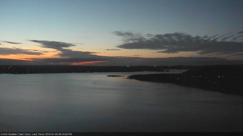 Lake Travis webcam, January 9, 2019 5:20 PM CT