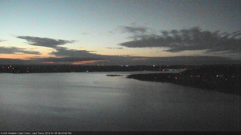 Lake Travis webcam, January 9, 2019 5:25 PM CT