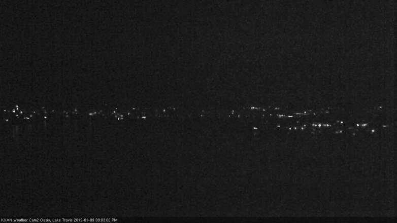 Lake Travis webcam, January 9, 2019 8:05 PM CT