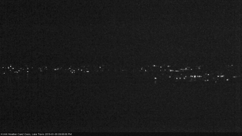Lake Travis webcam, January 9, 2019 8:10 PM CT