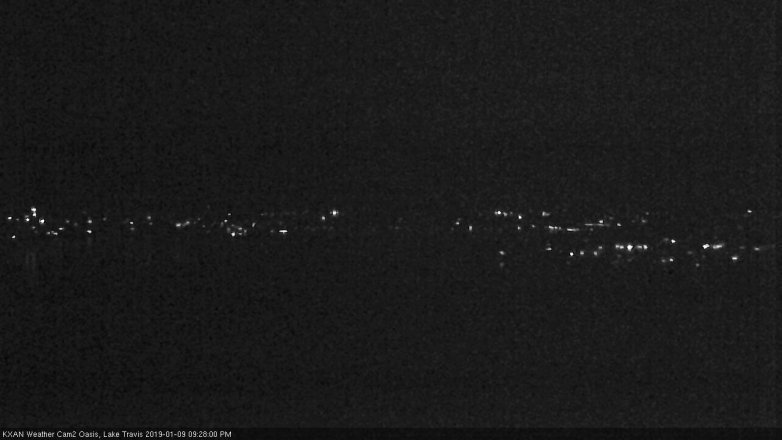 Lake Travis webcam, January 9, 2019 8:30 PM CT