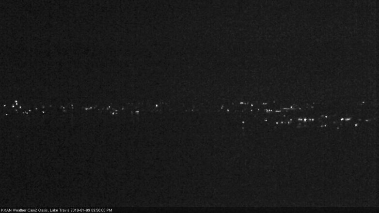 Lake Travis webcam, January 9, 2019 9:00 PM CT