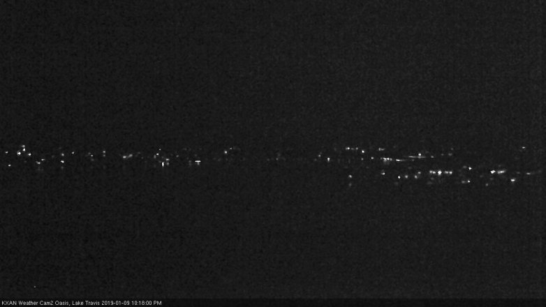 Lake Travis webcam, January 9, 2019 9:20 PM CT