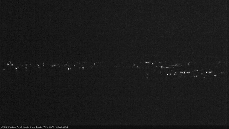 Lake Travis webcam, January 9, 2019 9:30 PM CT