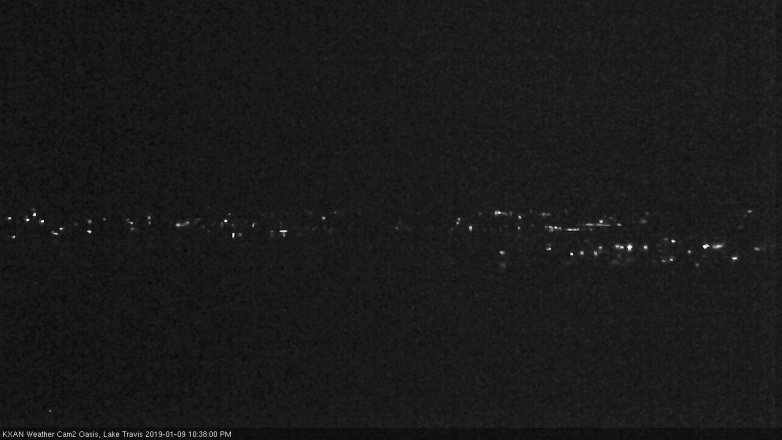 Lake Travis webcam, January 9, 2019 9:40 PM CT
