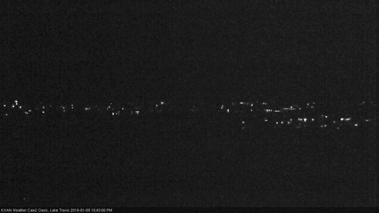 Lake Travis webcam, January 9, 2019 9:45 PM CT