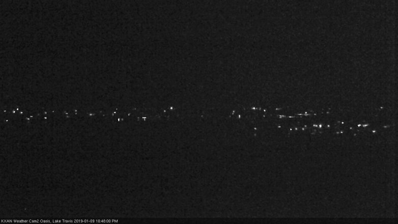 Lake Travis webcam, January 9, 2019 9:50 PM CT