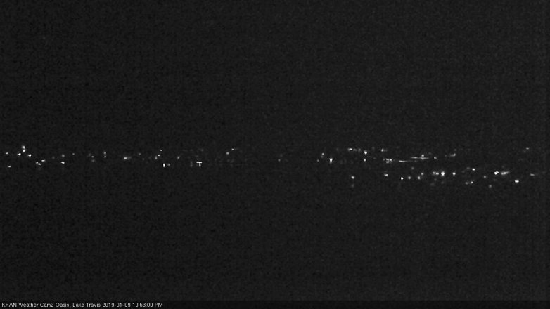 Lake Travis webcam, January 9, 2019 9:55 PM CT