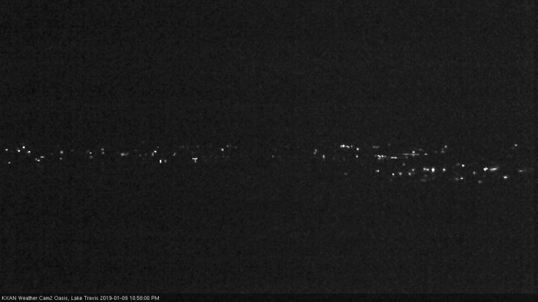 Lake Travis webcam, January 9, 2019 10:00 PM CT