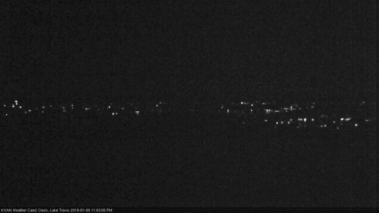 Lake Travis webcam, January 9, 2019 10:05 PM CT