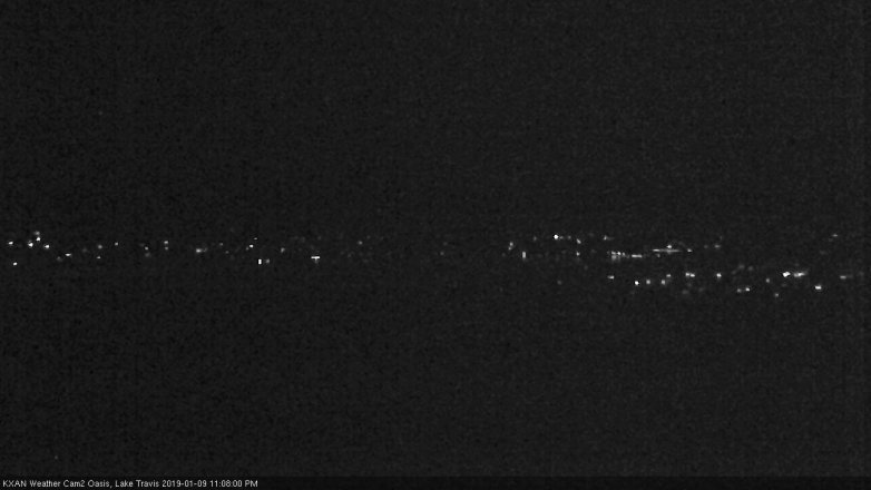 Lake Travis webcam, January 9, 2019 10:10 PM CT