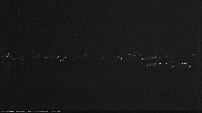 Lake Travis webcam, January 9, 2019 10:30 PM CT