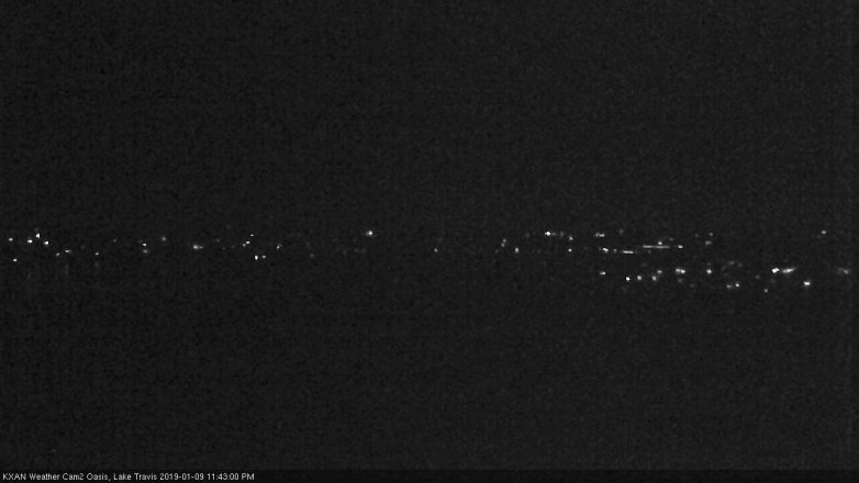Lake Travis webcam, January 9, 2019 10:45 PM CT