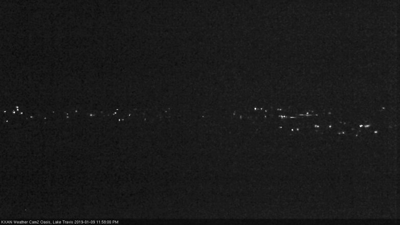 Lake Travis webcam, January 9, 2019 11:00 PM CT